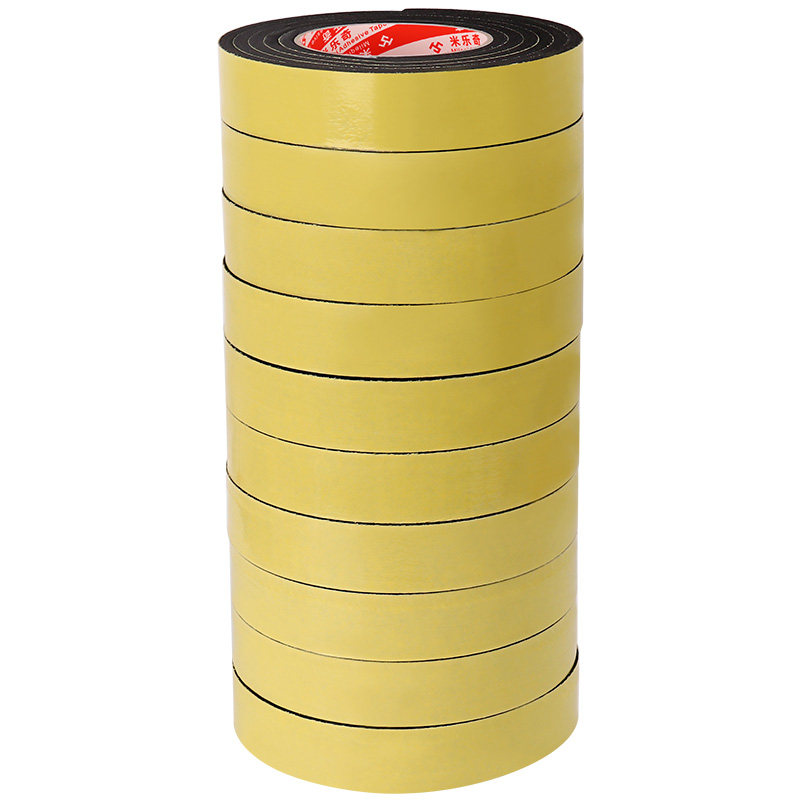 EVA黑色海绵单面胶带强粘力防震泡沫密封胶条Q汽车泡沫垫条隔音垫