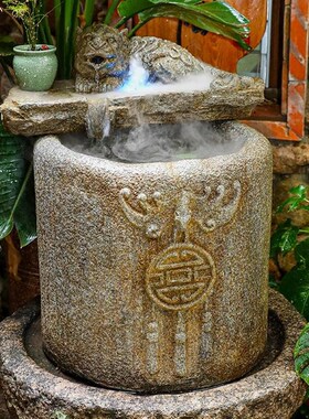 桂知兰流水生台摆件循环水业庭院花E开园阳鱼池造景财室外喷泉送