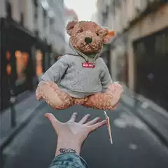 Sup Eme X Teddy Bear Box Logo 18Fw Trendy Sweatshirt Teddy Bear Plush Toy Doll