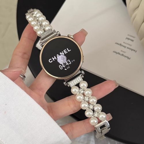 轻奢百搭小香风仿珍珠华为表带