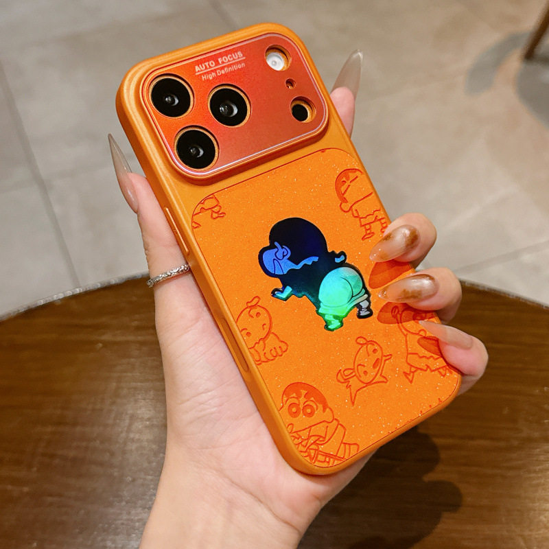 【镭射闪粉小新】适用苹果17手机壳新款iPhone17proma