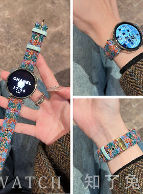 知了兔适用华为GT6/41mm表带Fit3/Fit4新款可爱小狗毛呢GT5/GT4表带GT3手腕带透气Watch4/5女款GT3pro腕带ins