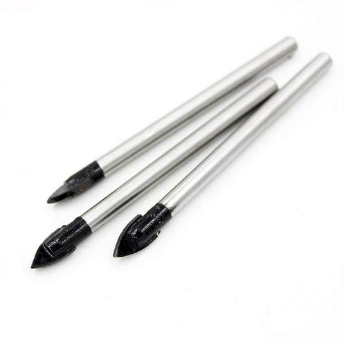 黑色6cm瓷砖钻头玻璃开孔器合金三角钻头8mm设置圆超硬开口12mm