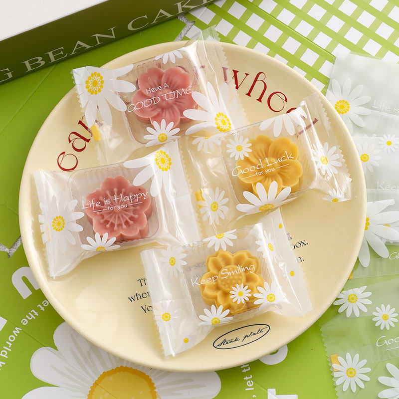 网红迷你月饼绿豆糕包装袋25克30g冰皮月饼袋子透明机封袋带托盒