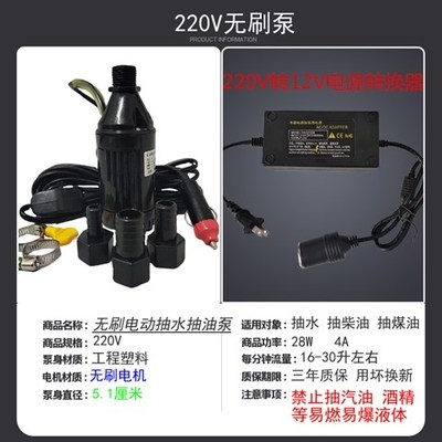 新款 高品質無刷抽水抽油泵12V24V220V電動柴油泵直流自吸電泵套裝