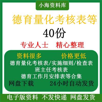 德育班主任学生量化考核表细则网格化资料工作台账活动安排计划表