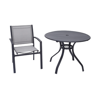 户外防水防晒防朽木桌椅室外露天别墅花园休闲椅金属框架桌椅套装