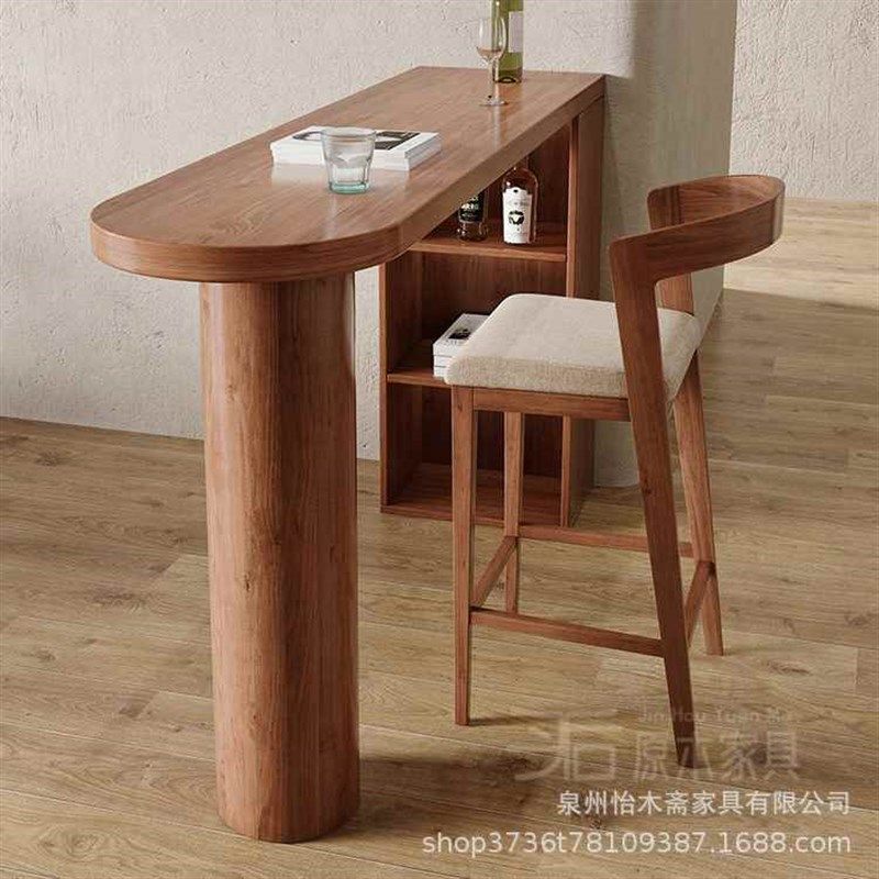 【折扣店】北f欧实木吧台桌家用长条桌高脚隔断阳台墙边靠墙酒吧,商业/办公家具,酒吧台,淘宝优惠券,粉丝福利购,淘宝优惠卷