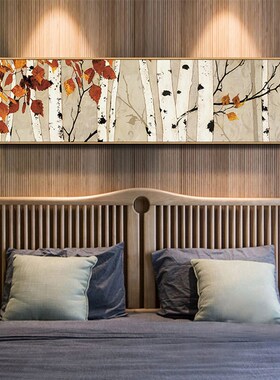 58北欧风格小清新装饰画客厅沙发背景墙壁画卧室床U头挂画绿色植