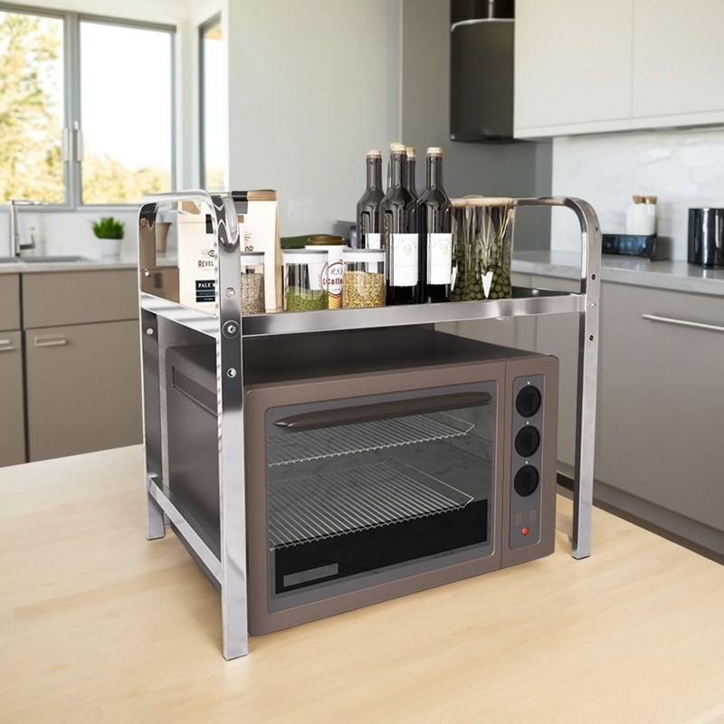 台面微波炉架烤箱置物架收纳厨房C多层不锈钢家用台面电饭锅支架
