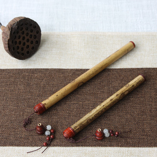 梅鹿竹两用香筒 香插套o装 红木 竹 湘妃竹斑竹葫芦香座 香道 香