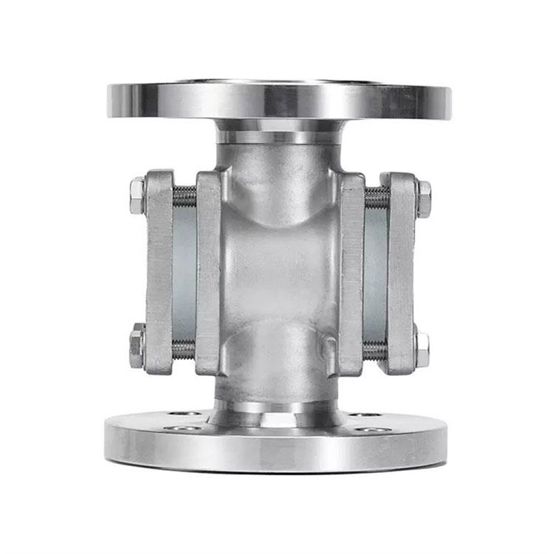 304不锈钢直通方型法兰视镜水流指示器观察I镜透视管道视盅DN50 8