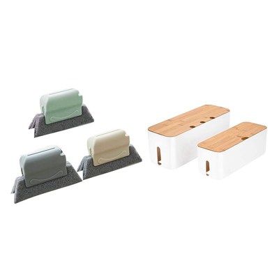 2Pcs Cable Management Box Organizer for Cords wSith 3Pcs Gro
