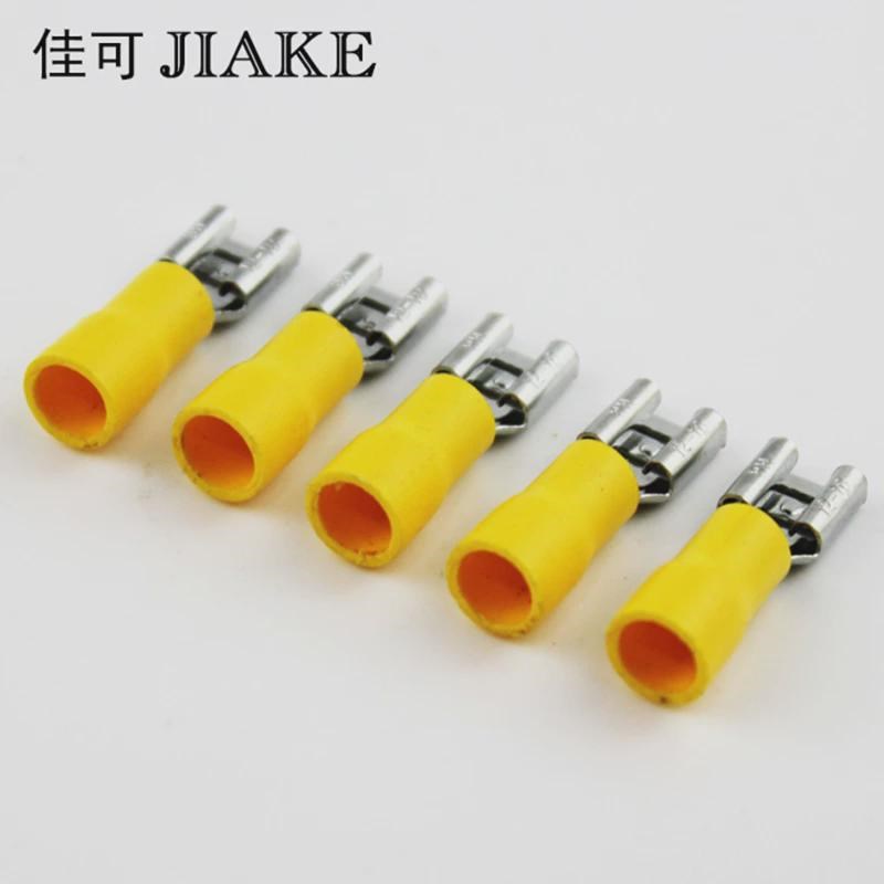 公母预绝缘接头FDD5.5-250插簧D线耳4-6平方500只冷压接线端子