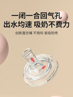 易吸防喷宝宝学饮喝水喝奶宽口径奶嘴 XICHONG喜宠吸管杯吸嘴配件