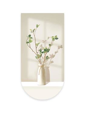 北欧ins风客厅装饰画ledv灯画绿色植物沙发背景墙挂画夏日清新壁