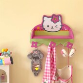 少女心多功能g木制粉色挂钩置物架墙挂可爱卡通图案造型家居挂钩