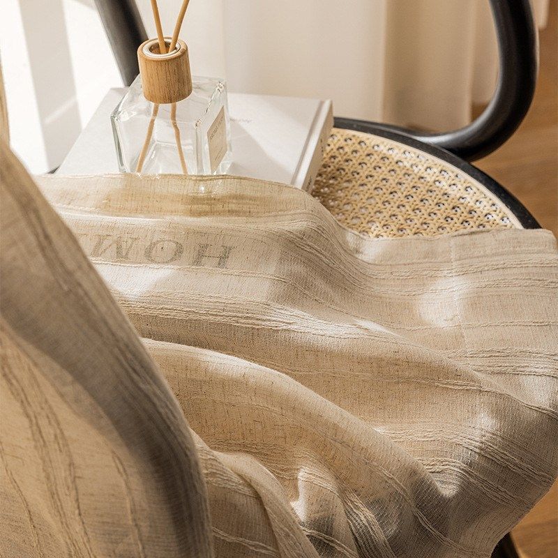 日系搭配寂风竖纹l仿麻窗纱纱帘棉麻阳台客厅双层侘亚麻窗纱纱帘,居家布艺,定制窗帘,淘宝优惠券,粉丝福利购,淘宝优惠卷