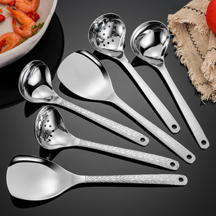 304不锈钢汤勺漏勺 家用加厚短柄锅铲盛粥盛汤勺子火锅勺炒菜