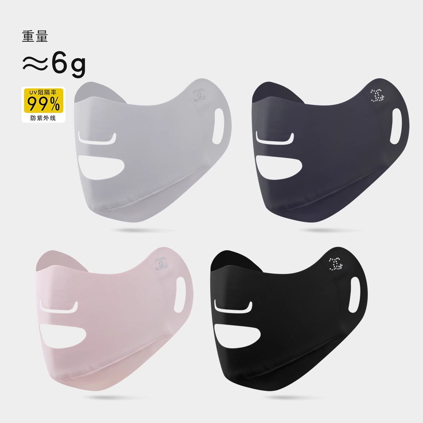 户外运动防晒口罩跑步高尔夫专用冰丝挂耳面罩露嘴鼻透气防