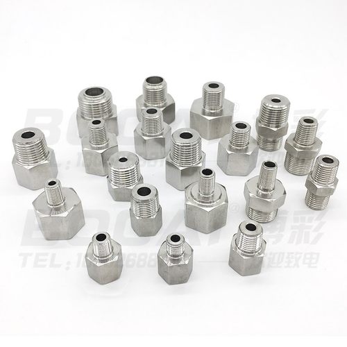 不锈钢转换接头304压力表用管配件补芯内外螺纹公4分英制高压加厚