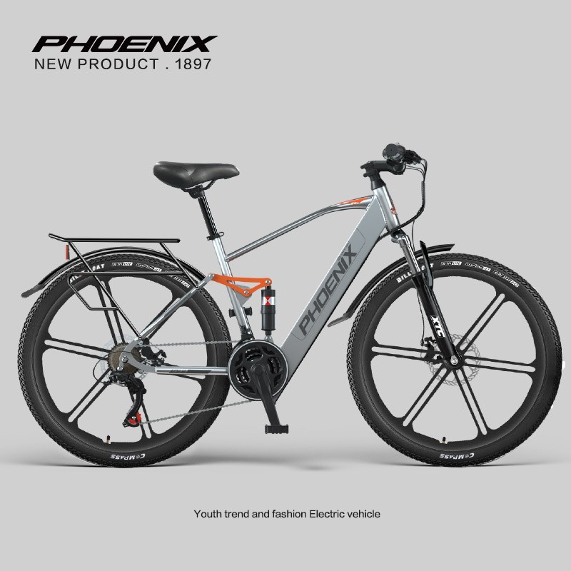凤凰29寸48v锂电池助力电动自行车男女士成年人代步电瓶车电单车