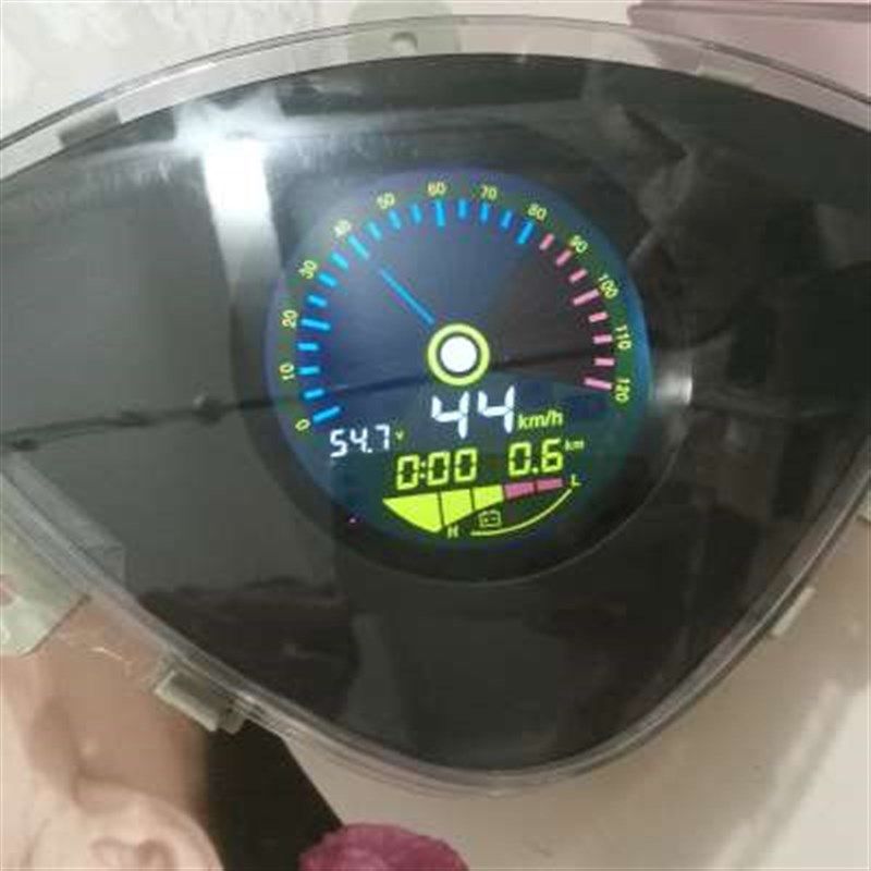 电动车液晶仪表码表鬼火二代代48-120v电压电量速度里程锂电改装