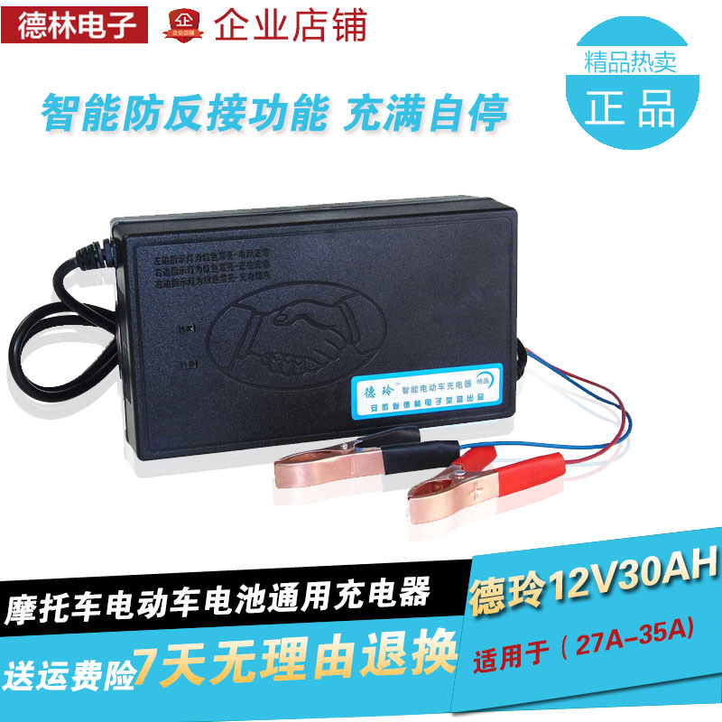 12V40A汽车电瓶充电器 德玲电动车充电器12V40A H 蓄电池充电机