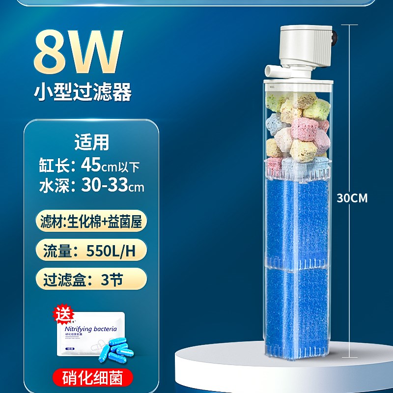 鱼缸过滤器清水循环水泵三合一养鱼氧气泵制氧系统小型一体机增氧