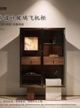 意式玻璃展示柜高级感创意飞机柜