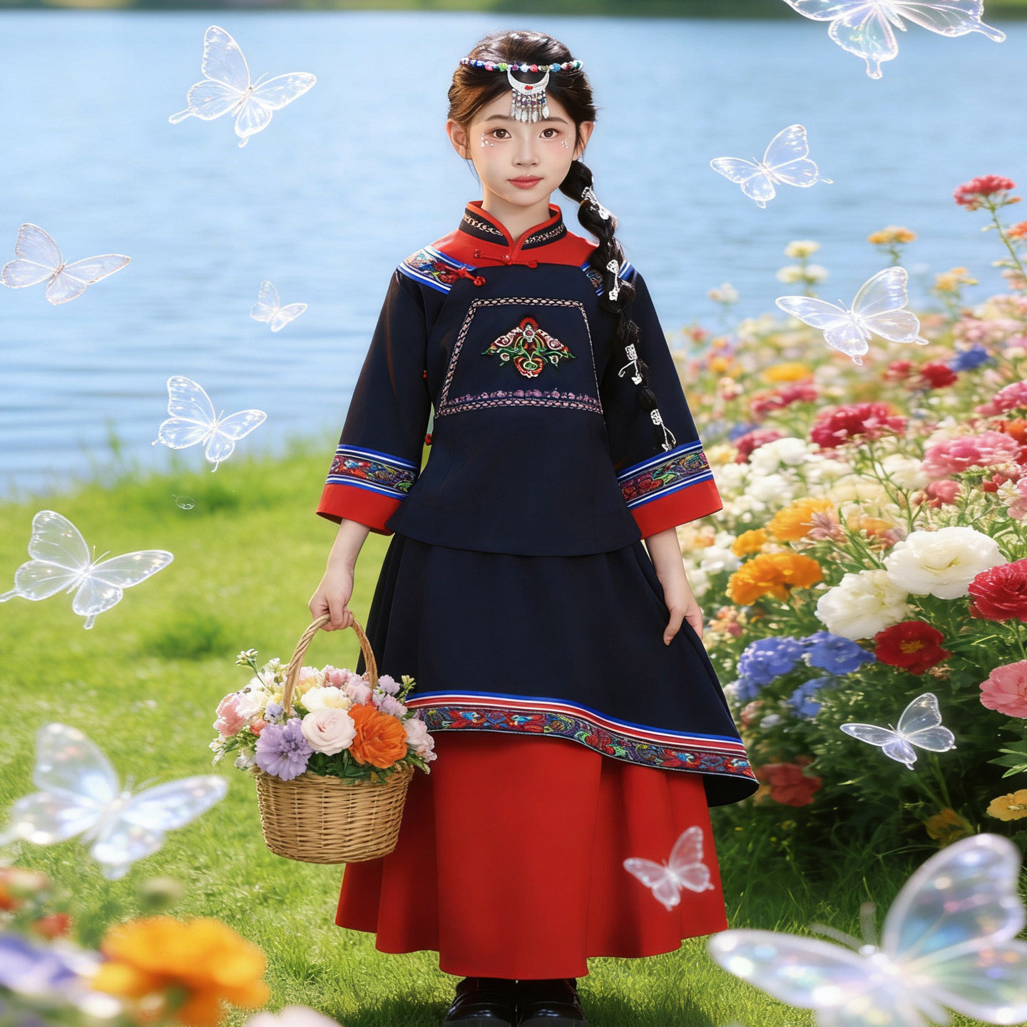 壮族三月三苗族哈尼族彝族新款少数民族男女童纳西族瑶族服装广西