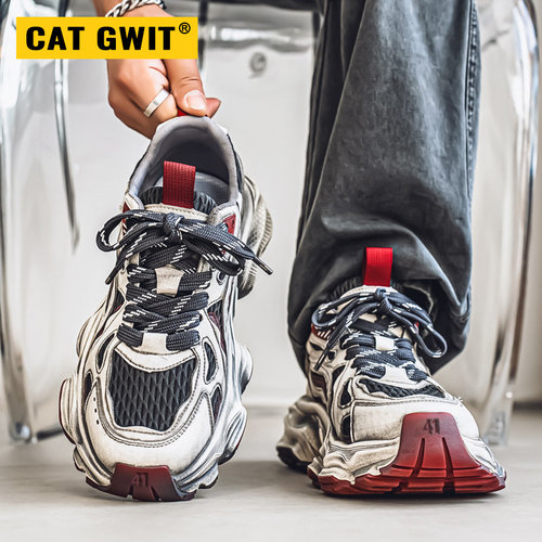 CAT GWIT老爹鞋男款2026春季新网面透气防臭百搭增高薄款青少年休