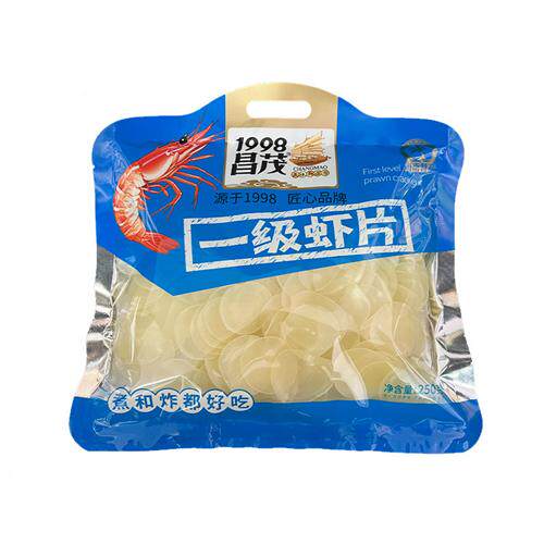 一级虾片250g昌茂食品海鲜干货原色生鲜虾片膨化自己油炸小吃