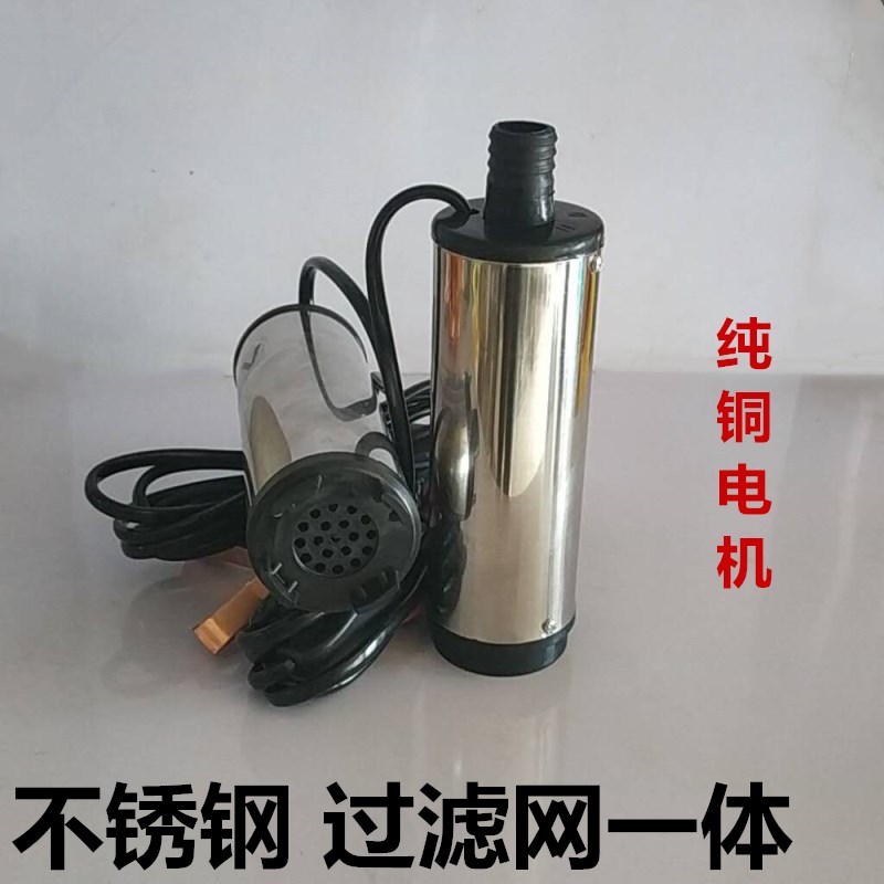 极速电动抽油泵12V小型手动潜水C泵家用便携式带滤网加油机柴油泵