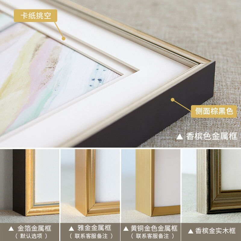 极速现代美式玄关走廊墙面装饰画法式轻L奢饭厅餐柜壁画简美花卉图片