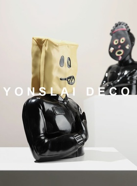 极速现代创意抽象卡通人物雕x塑摆件样板间电视柜客厅玄关软装饰