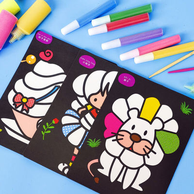 极速薰然Y儿童填色水彩画颜料画涂鸦画油画套装diy手工.幼儿园画