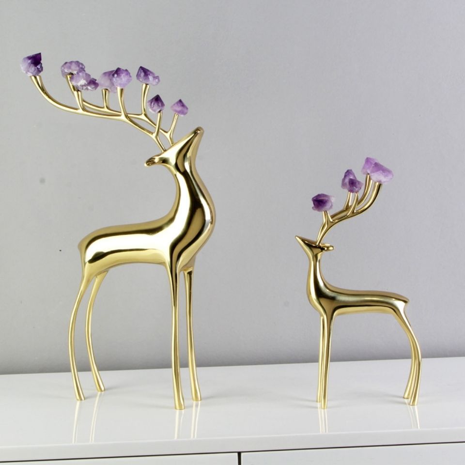 极速招财鹿摆件家居装饰品u创意客厅电视酒柜玄关小北欧轻奢现代