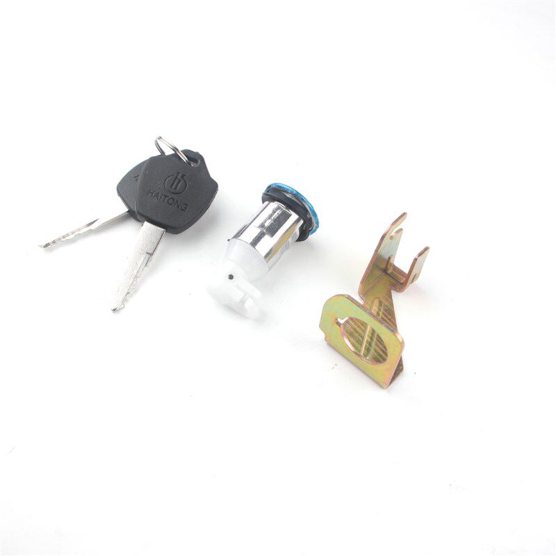 极速电动a摩托车通用坐垫锁踏板三轮车座桶内箱杂物箱锁座垫拉线