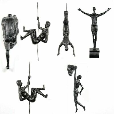 极速1pc Climbing Man Wall Sculptures Resin StPatue Climbing