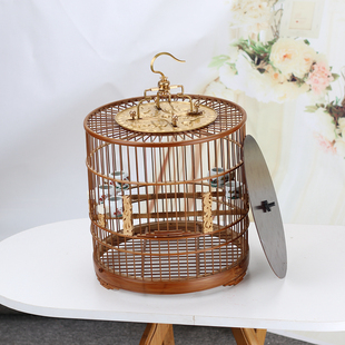 极速绣眼鸟笼竹鸟笼颠颏玉鸟柳莺文鸟黄J雀相思竹皮抛光紫竹手工