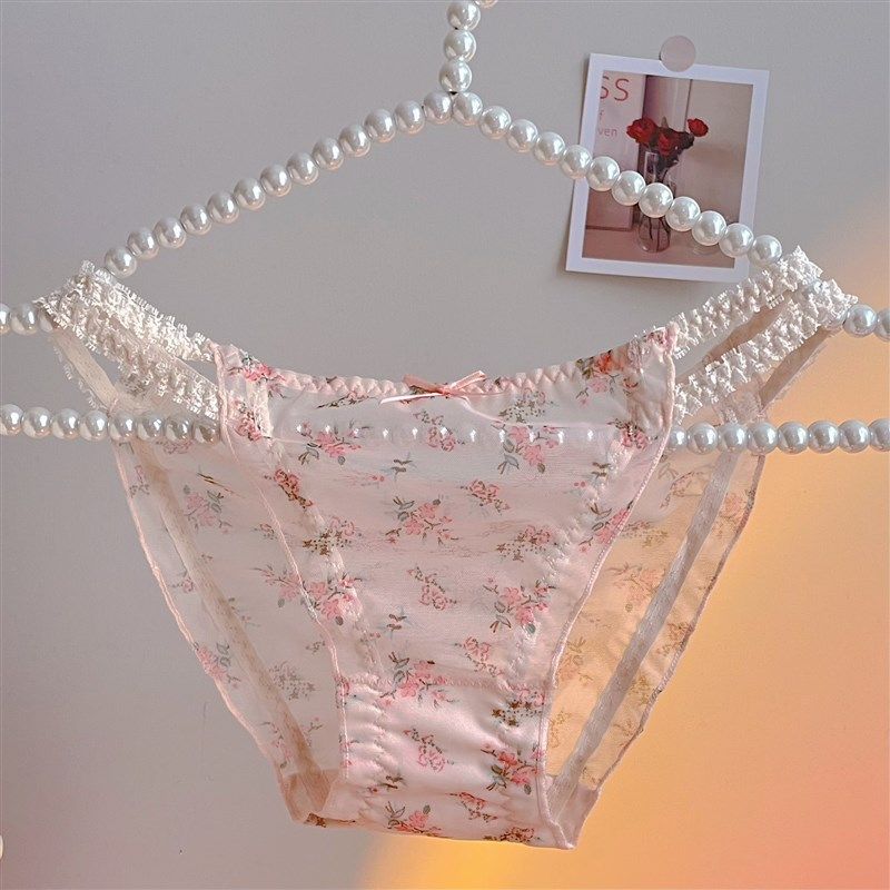极速日系新款内裤女性感雪纺面料小碎花H两边镂空甜美可爱蝴蝶结,女士内衣/男士内衣/家居服,女三角裤,淘宝优惠券,粉丝福利购,淘宝优惠卷