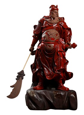 新品东方泥土 陶瓷关公关羽摆y件 家居客厅博古架桌面酒柜装饰工