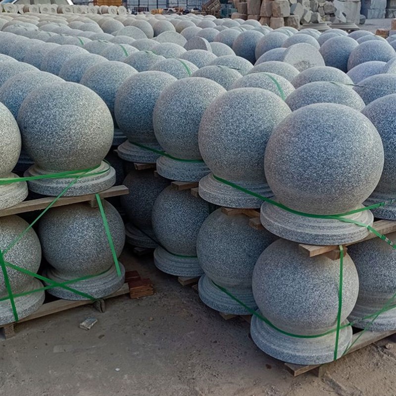 极速广场路障挡车石球圆球花岗岩石墩子拦车石头T球大理石阻车石
