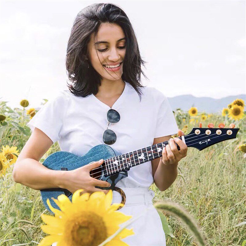 极速康康尤克里里-恩雅M6全单尤克里E里初学者电箱26/23寸小吉他