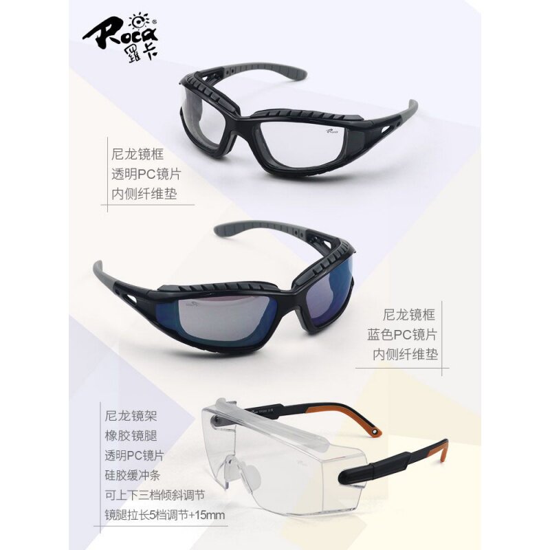 极速护目镜防风沙飞溅冲击平光打磨灰尘劳保O骑行挡风透明防护眼