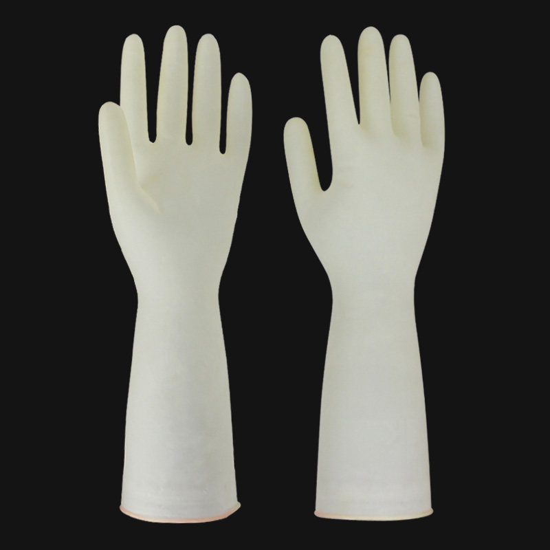 极速橡胶手套12寸弹力帖手女家用薄款耐磨M工作劳保乳胶一次性手