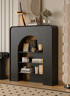 法式壁炉装饰柜白色简约客厅入户玄关柜直播间摆件展示柜置物架