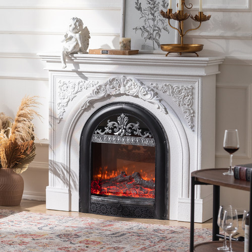 法式复古实木壁炉美式仿真火欧式