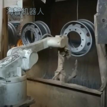 六轴喷机器人工挂业自动喷漆东莞海智机械手转涂台吊线配套五金木